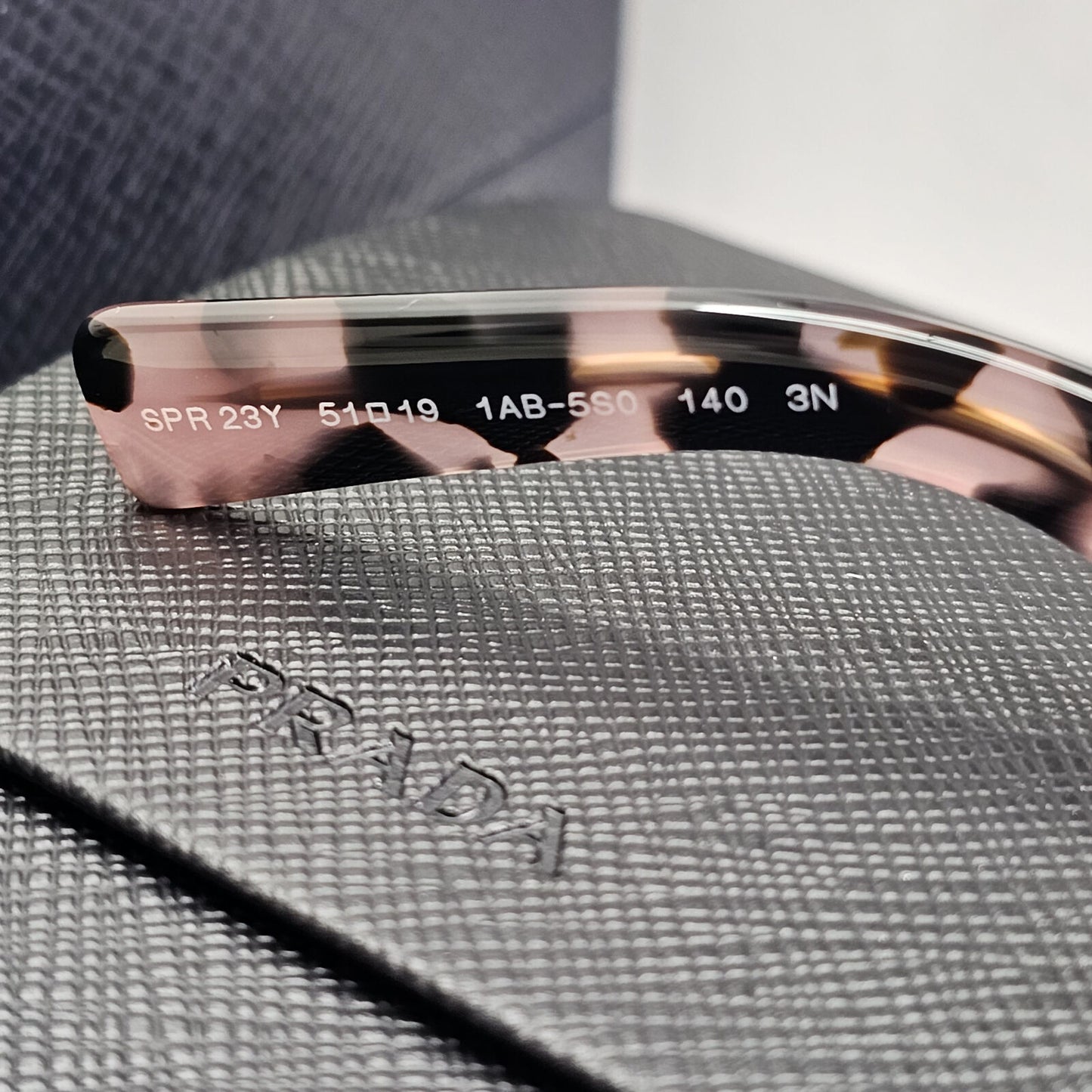 Prada Sunglasses Symbole Oversized Black Pink Tortoise PR23YS SPR 23Y 1AB-5S0