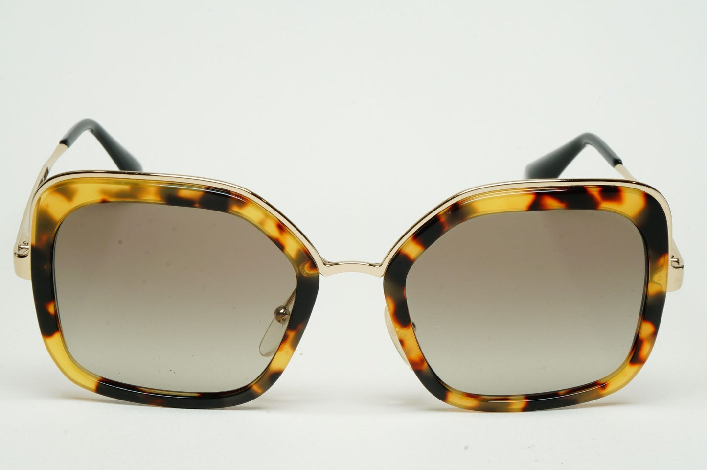 Prada Sunglasses Gold Brown Tortoise Grey Square PR57US SPR 57U 7S0-5O2