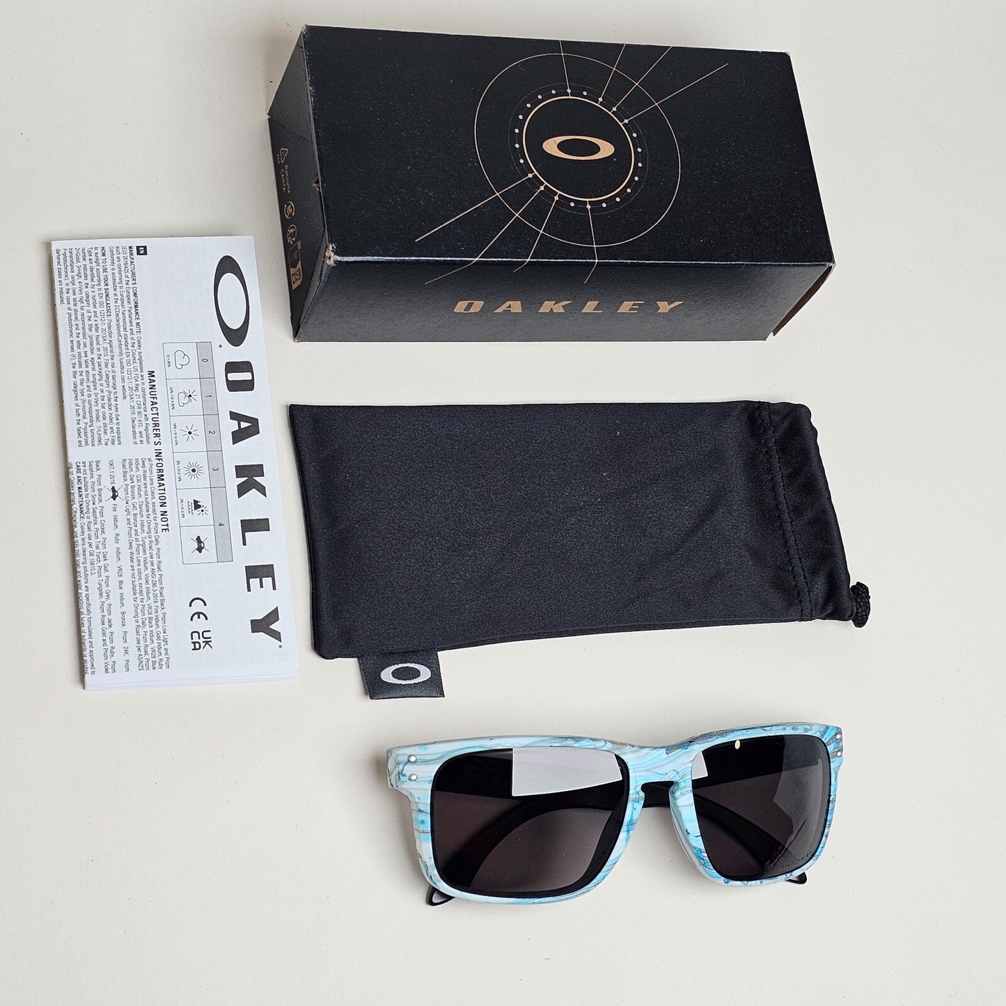 Oakley Sunglasses Holbrook Polarized Blue Sanctuary Swirl OO 9102 V855 57mm