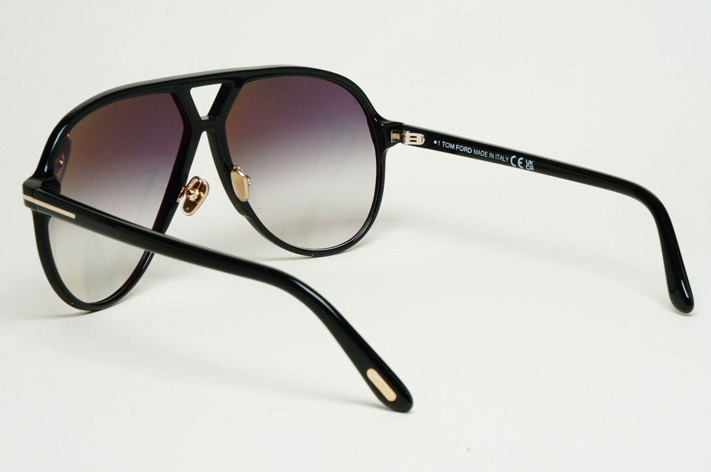 Tom Ford Sunglasses Bertrand Black Pilot Grey Gradient Large FT1061 TF 1061 01B