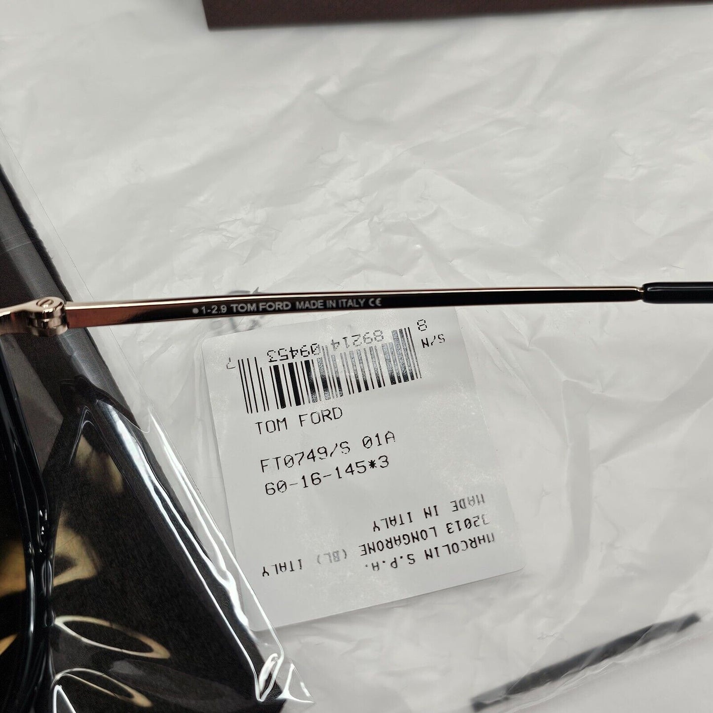 Tom Ford Sunglasses Vittorio Black Gold Pilot Large FT0749 TF 749 01A 60mm