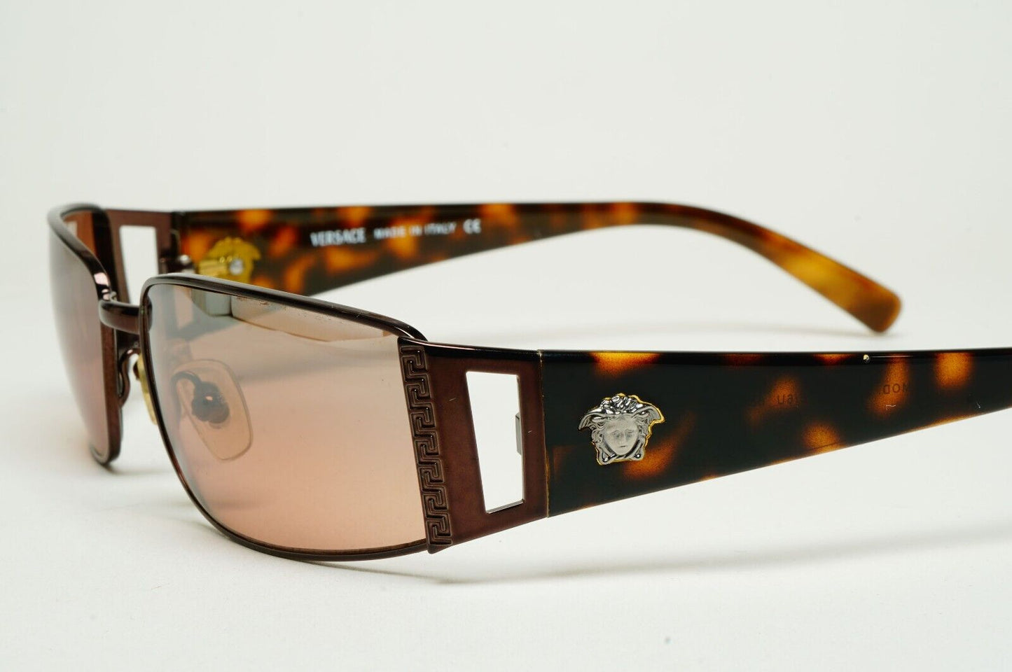 Versace Sunglasses 2004 Vintage Brown Mirror Rectangle MOD 2021 1006/6U 220125