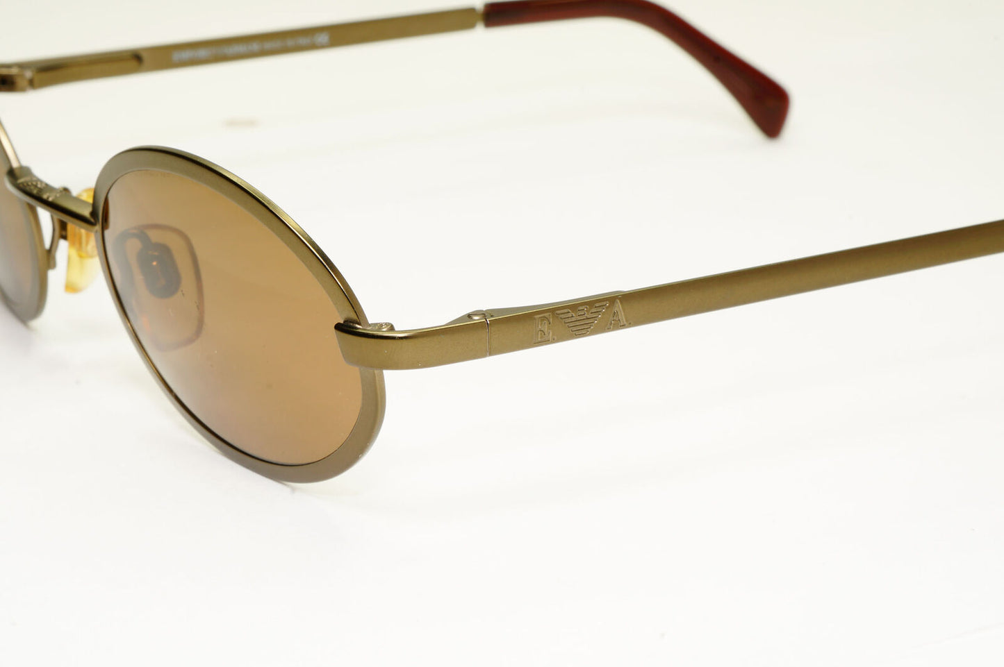 Emporio Armani 1997 Vintage Sunglasses Mens Womens Oval Bronze Metal 090-S 1029