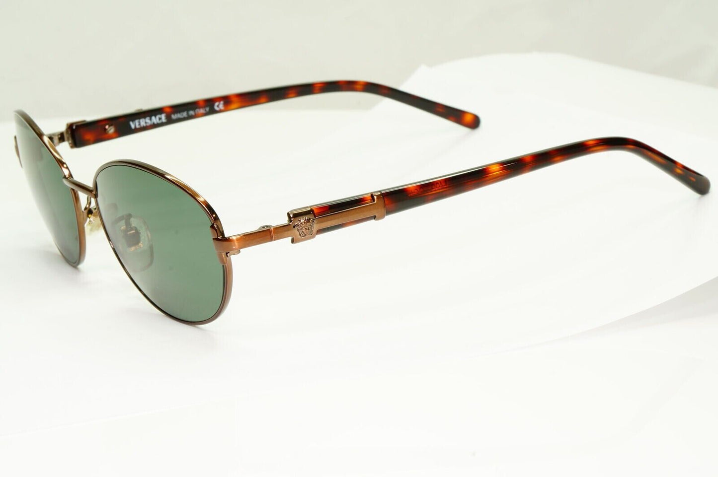 Gianni Versace 1995 Sunglasses Vintage Brown Copper Green Oval MOD M83 COL 53M