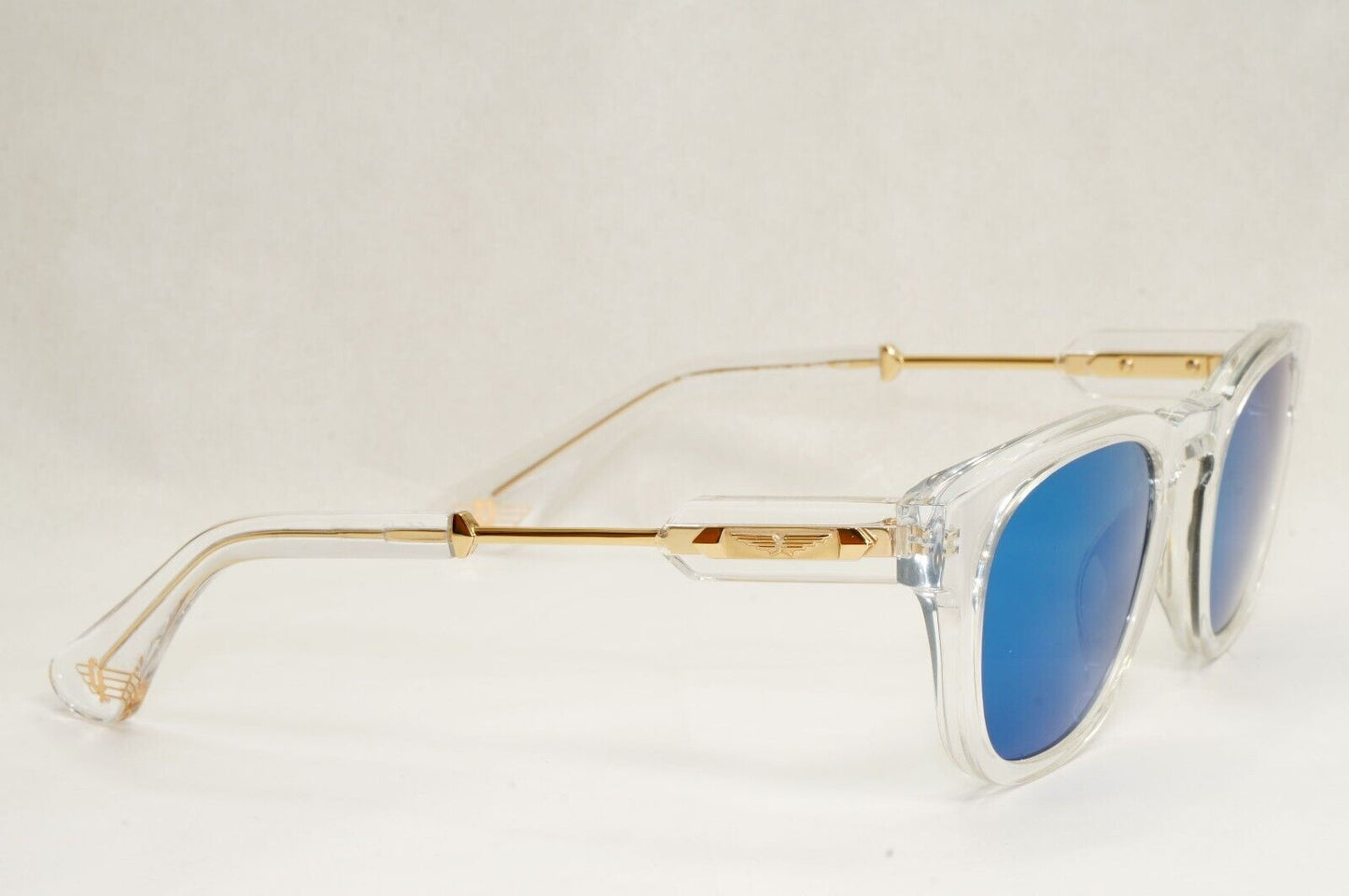 Police Sunglasses Transparent Blue Mirror Gold Thick SPL F70 Prince 1 COL 880D