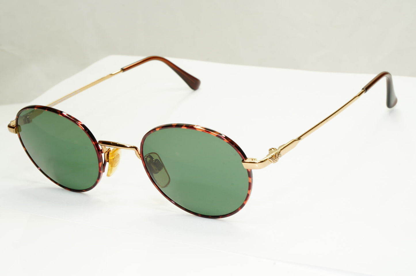 Emporio Armani Sunglasses 1997 Vintage Round Small Gold Green Eagle 008-S 721