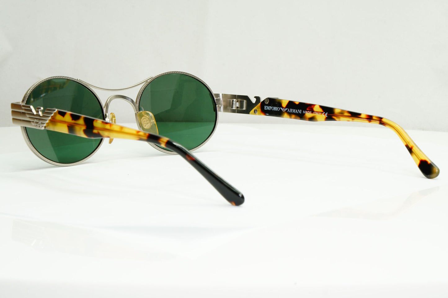 Emporio Armani Sunglasses 1997 Vintage Silver Brown Green Eagle 047-S 881