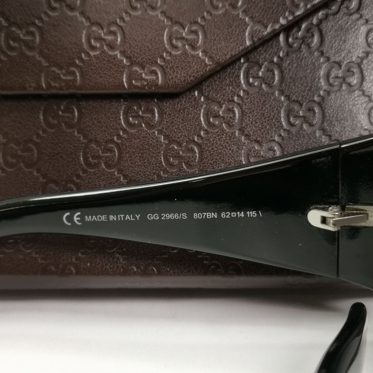 Gucci 2007 Sunglasses Vintage Black Silver Square GG 2966/S 807BN 071222