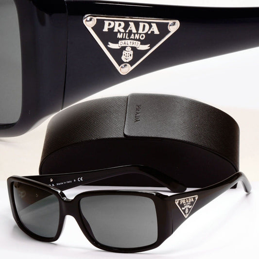Prada Sunglasses 2011 Vintage Black Triangle Logo PR16LS SPR 16L 1AB-1A1 151024