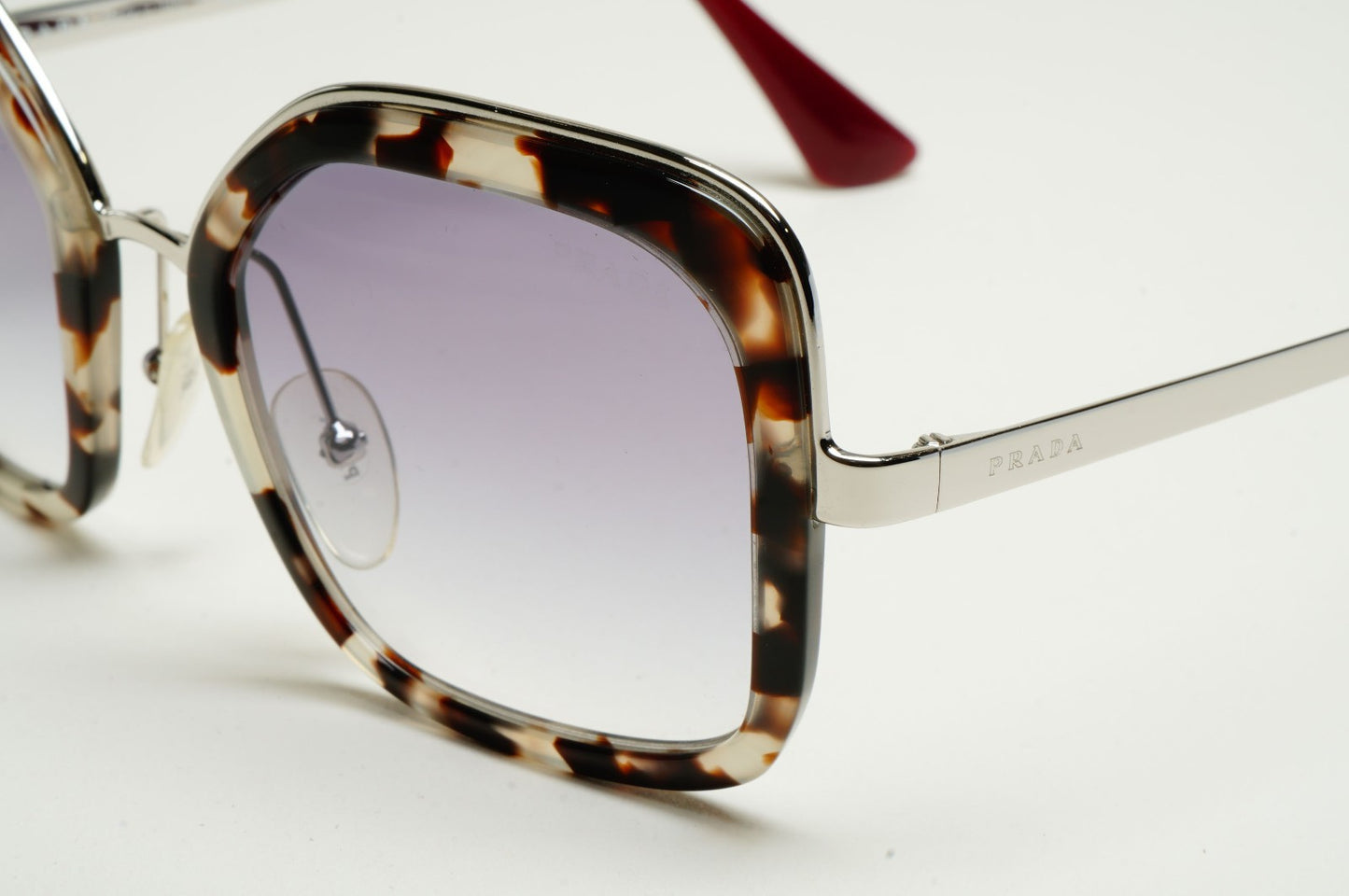 Prada Sunglasses Silver Brown Tortoise Grey Pale Violet PR57US SPR 57U UAO-409