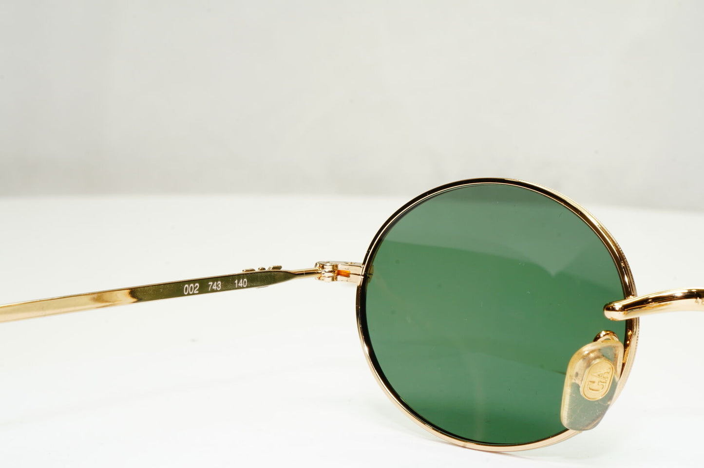 Emporio Armani Sunglasses 1997 Vintage Oval Gold Green Metal Eagle 002-S 743