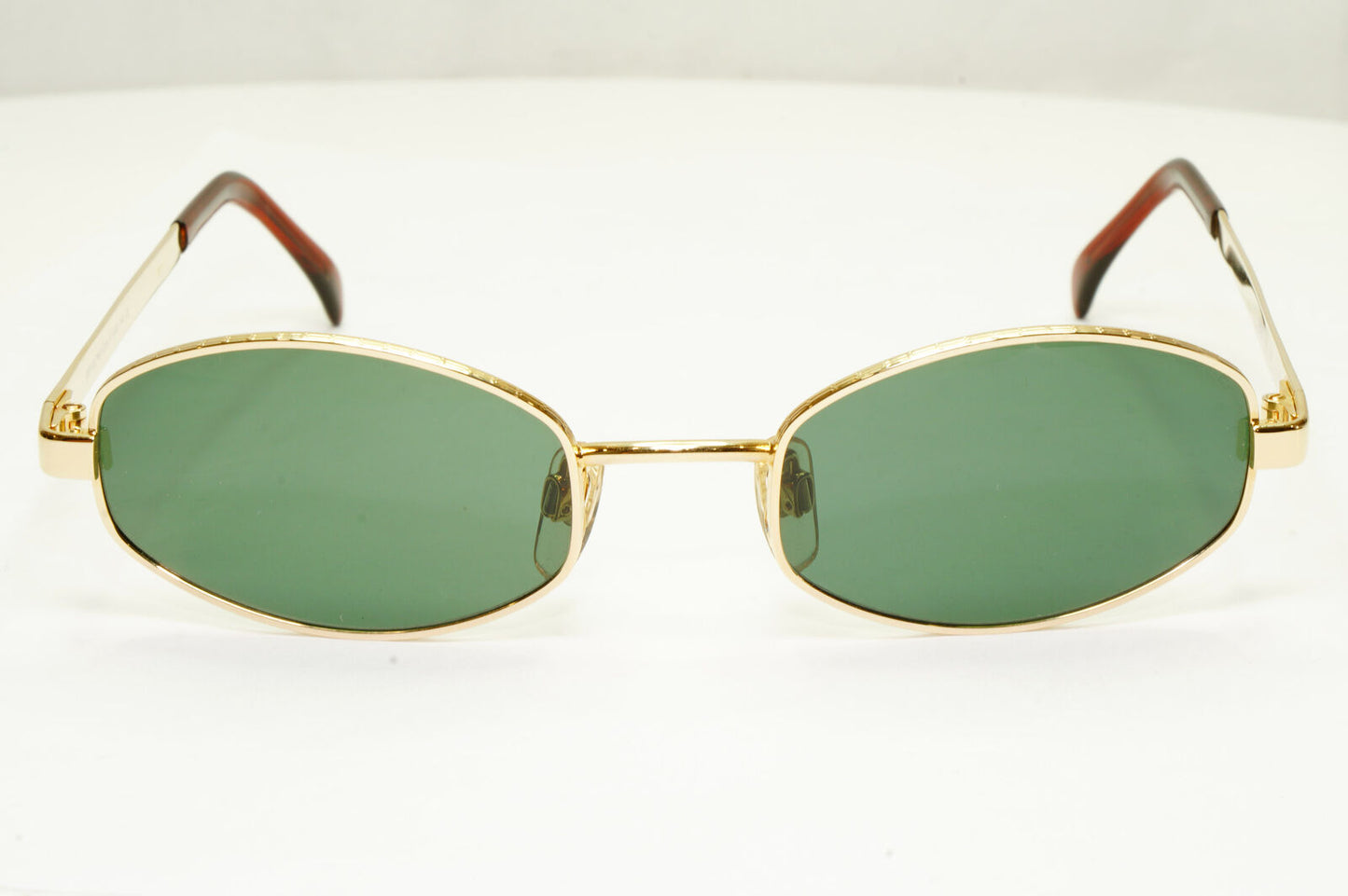 Emporio Armani 1997 Vintage Sunglasses Gold Green Retro Rectangle Eagle 063 743