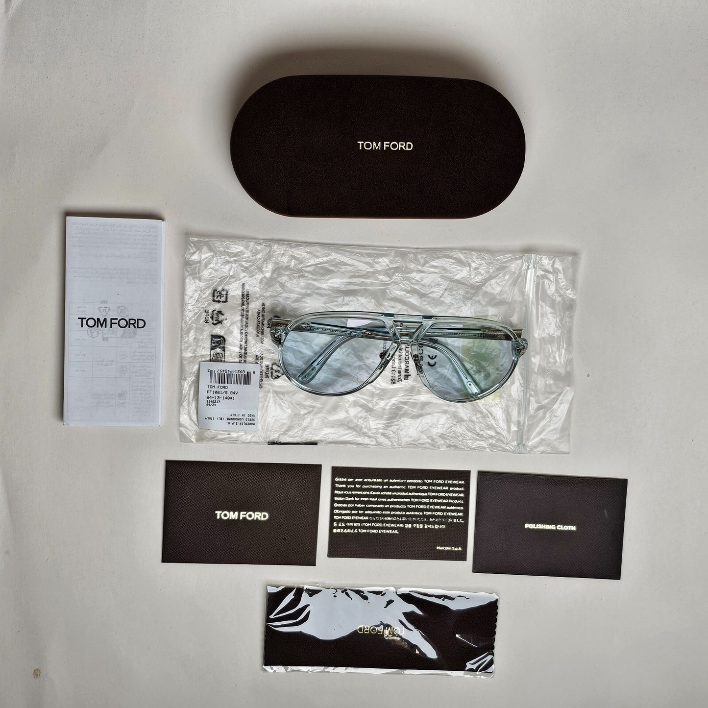 Tom Ford Sunglasses Bertrand Light Blue Oversized Pilot FT1061 TF 1061 84V