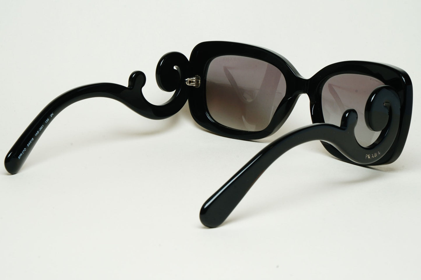 Prada Sunglasses Baroque Swirl Black Grey Square PR27OS SPR 27O 1AB-3M1