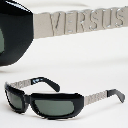 Versus Sunglasses 1996 by Gianni Versace Vintage Black Silver MOD E48/A COL 681