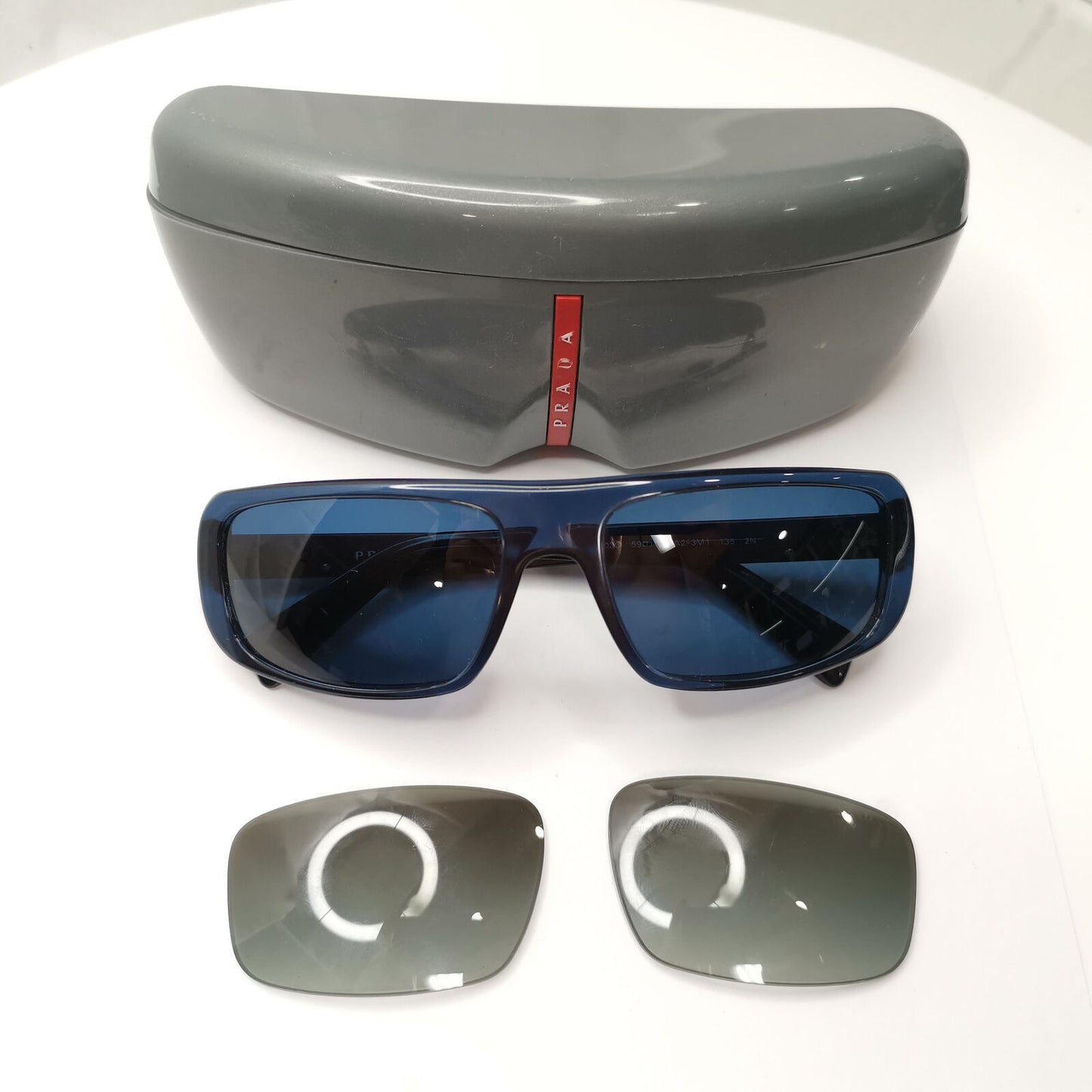 Prada 2011 Blue Sunglasses Rectangle Mens Fashion Rare PR03OS SPR 03O HA2-3M1