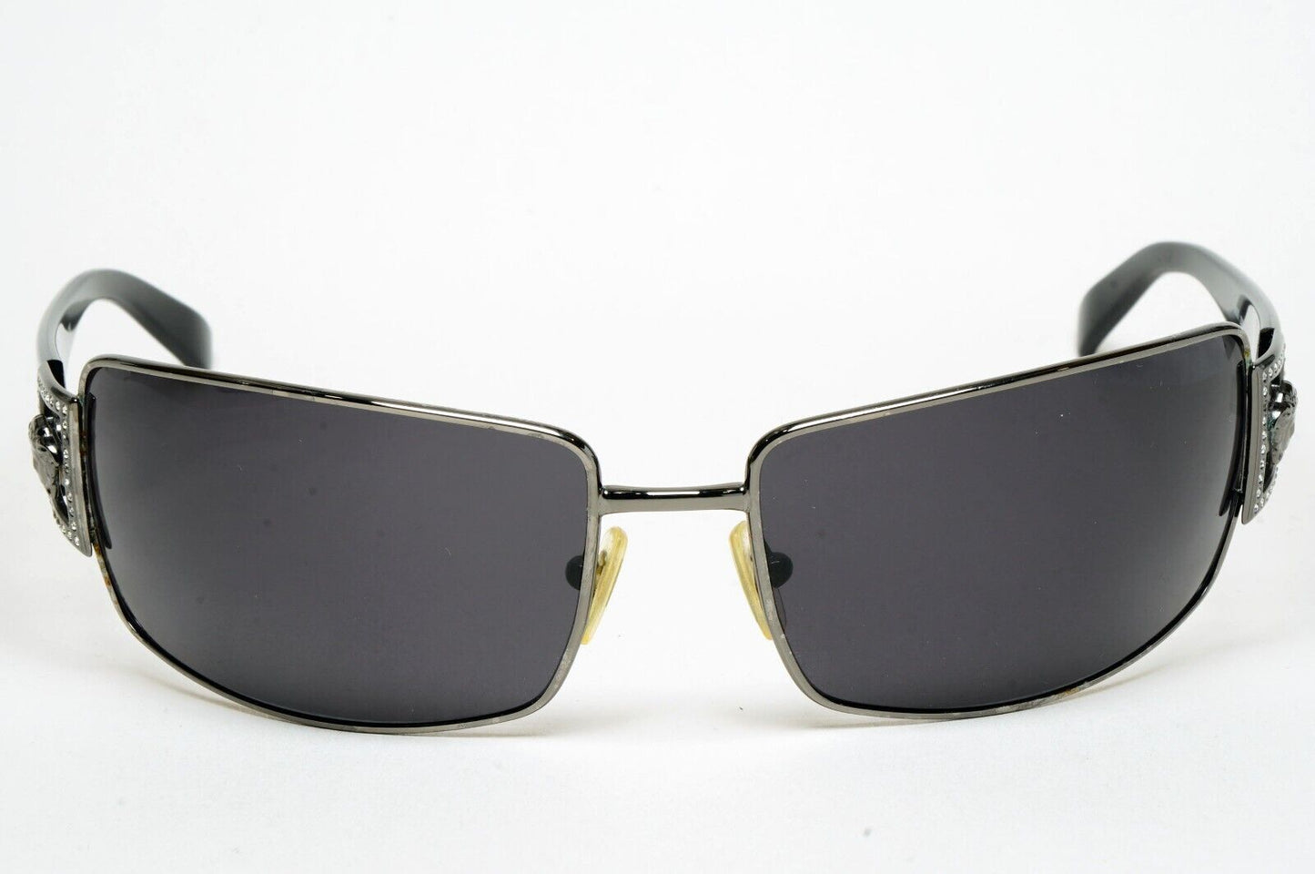 Versace Sunglasses 2004 Vintage Black Gunmetal Wrap MOD 2032-B 1001/11 180125
