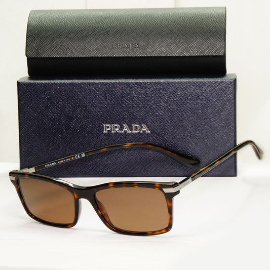 Prada Sunglasses Brown Square Tortoiseshell PR03YV VPR 03Y 2AU-1O1 56mm