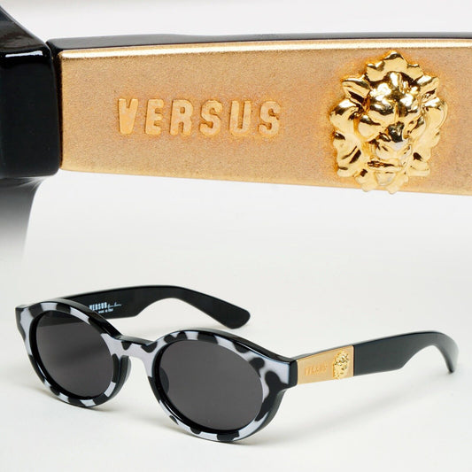 Versus Sunglasses 1996 by Gianni Versace Vintage Gold Lion Black MOD E09 COL 237