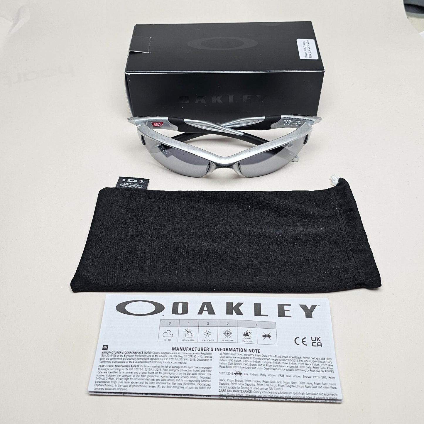 Oakley Sunglasses Half Jacket 2.0 (A) Silver Slate Iridium Wrap OO 9153 02 62mm