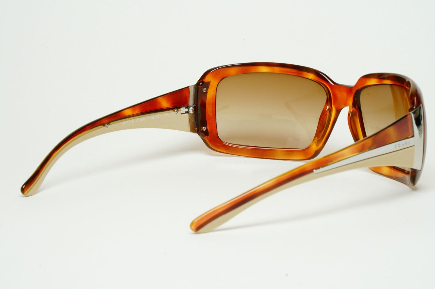 Prada Sunglasses 2006 Vintage Brown Tortoise Wrap PR01HS SPR 01H 4BW-6S1 130225
