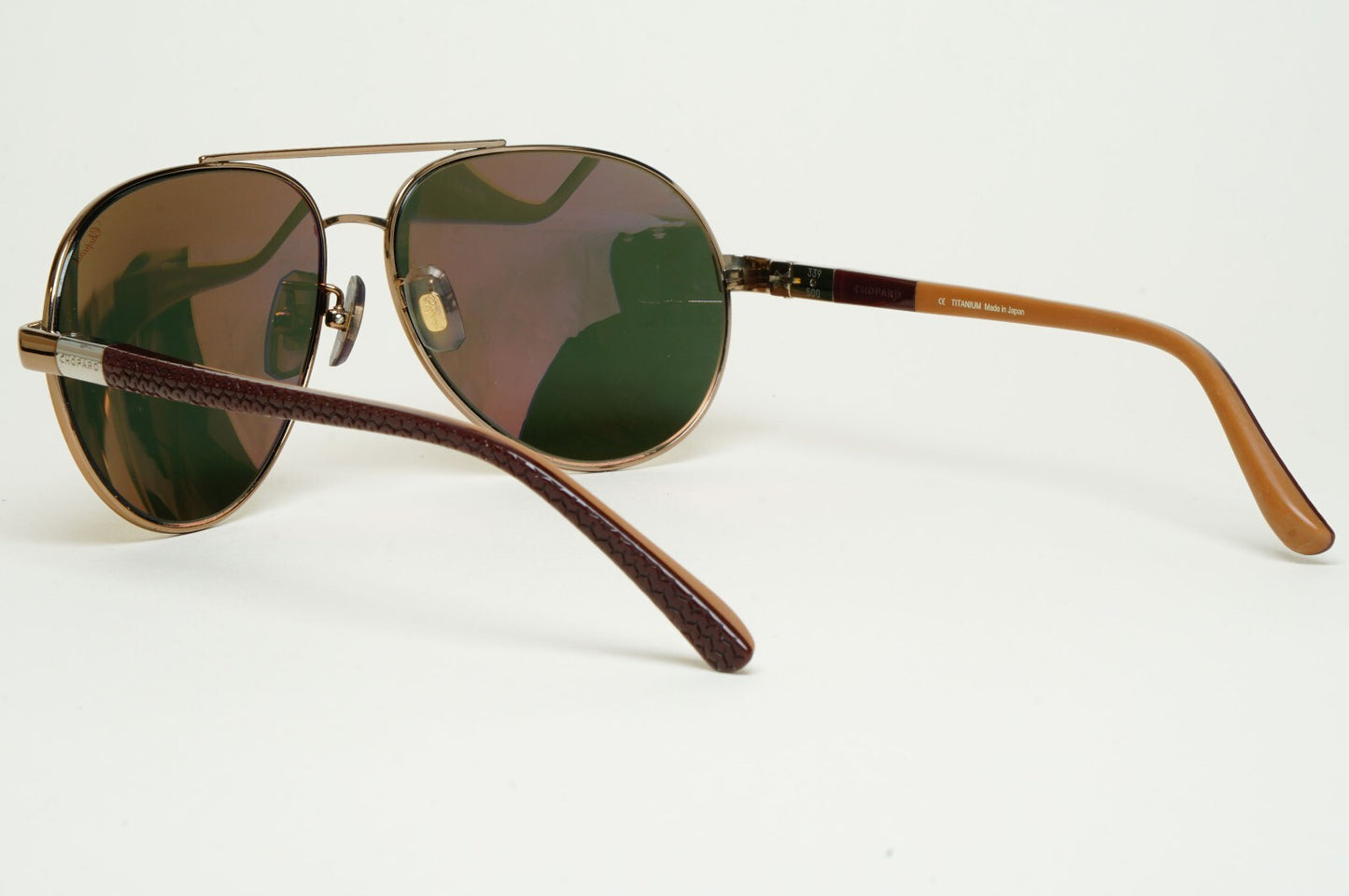 Chopard Sunglasses Titanium Glass Pilot Gold Brown SCH880V 668G 61mm 130225