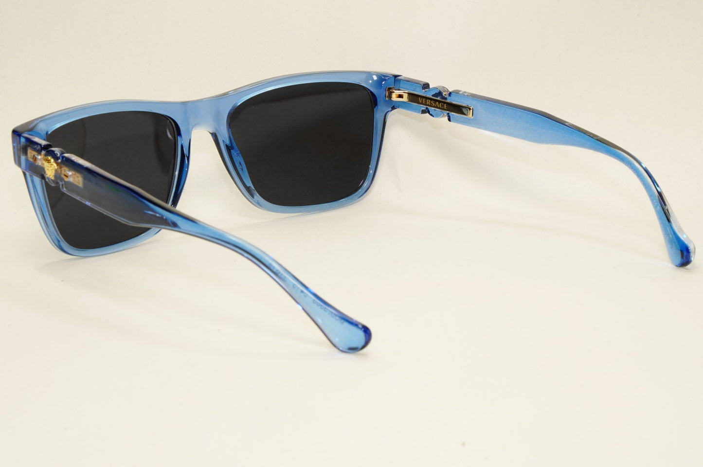 Versace Sunglasses Black Blue Transparent Gold Medusa MOD VE 3303 5415 55mm
