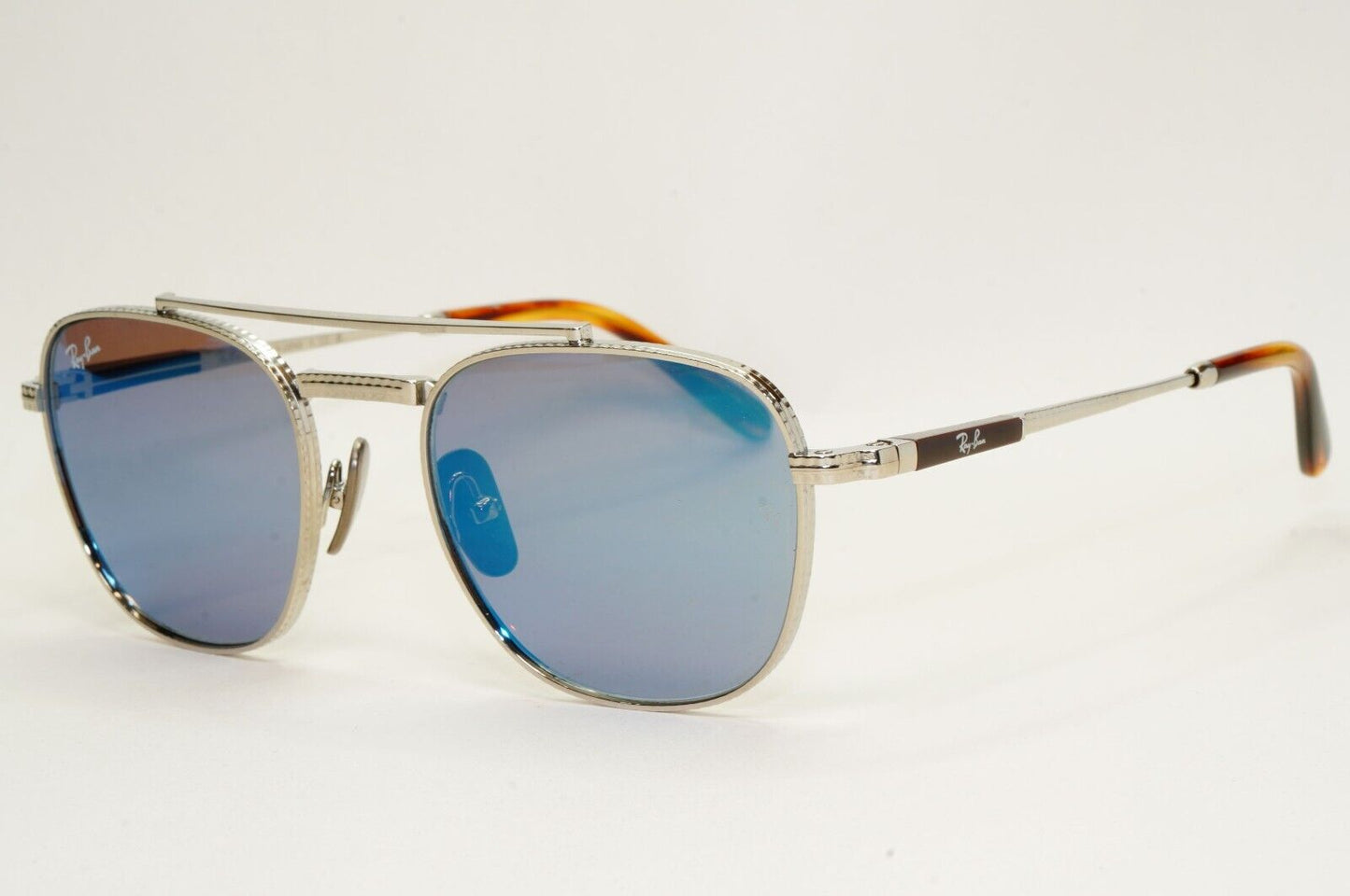 Ray-Ban Sunglasses Frank II Titanium Silver Blue Mirror RB 8258 3139/O4 51mm