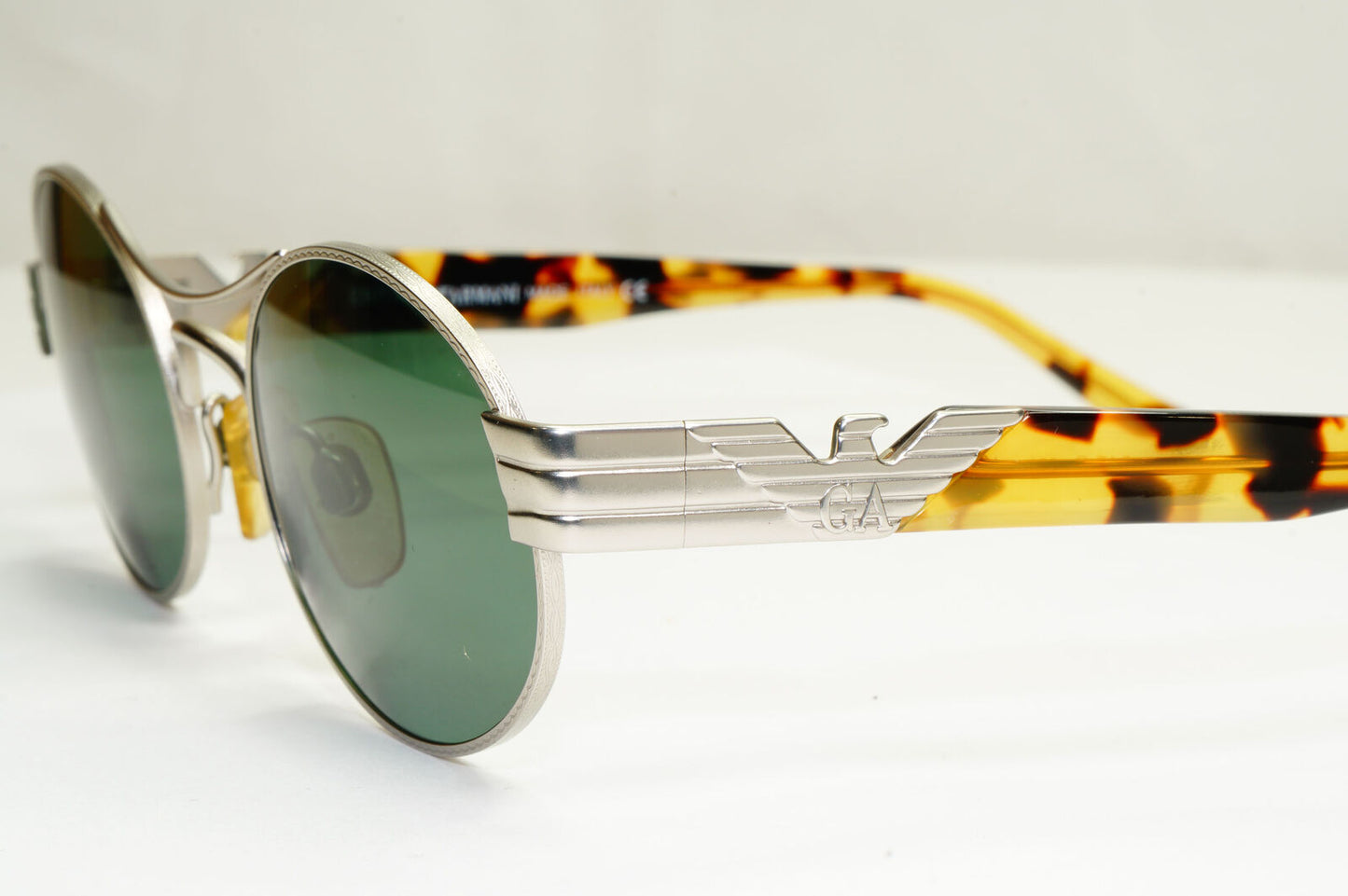 Emporio Armani Sunglasses 1997 Vintage Silver Brown Green Eagle 047-S 881