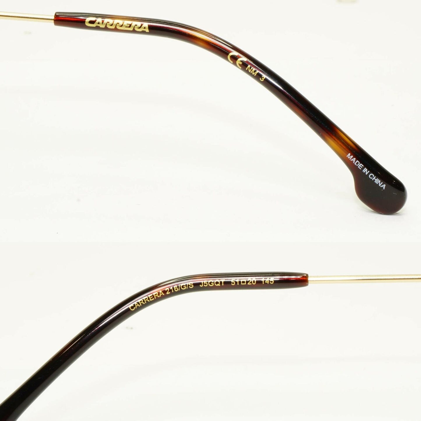 Authentic Carrera Mens Round Gold Green Memory Metal Sunglasses 216 G J5GQT