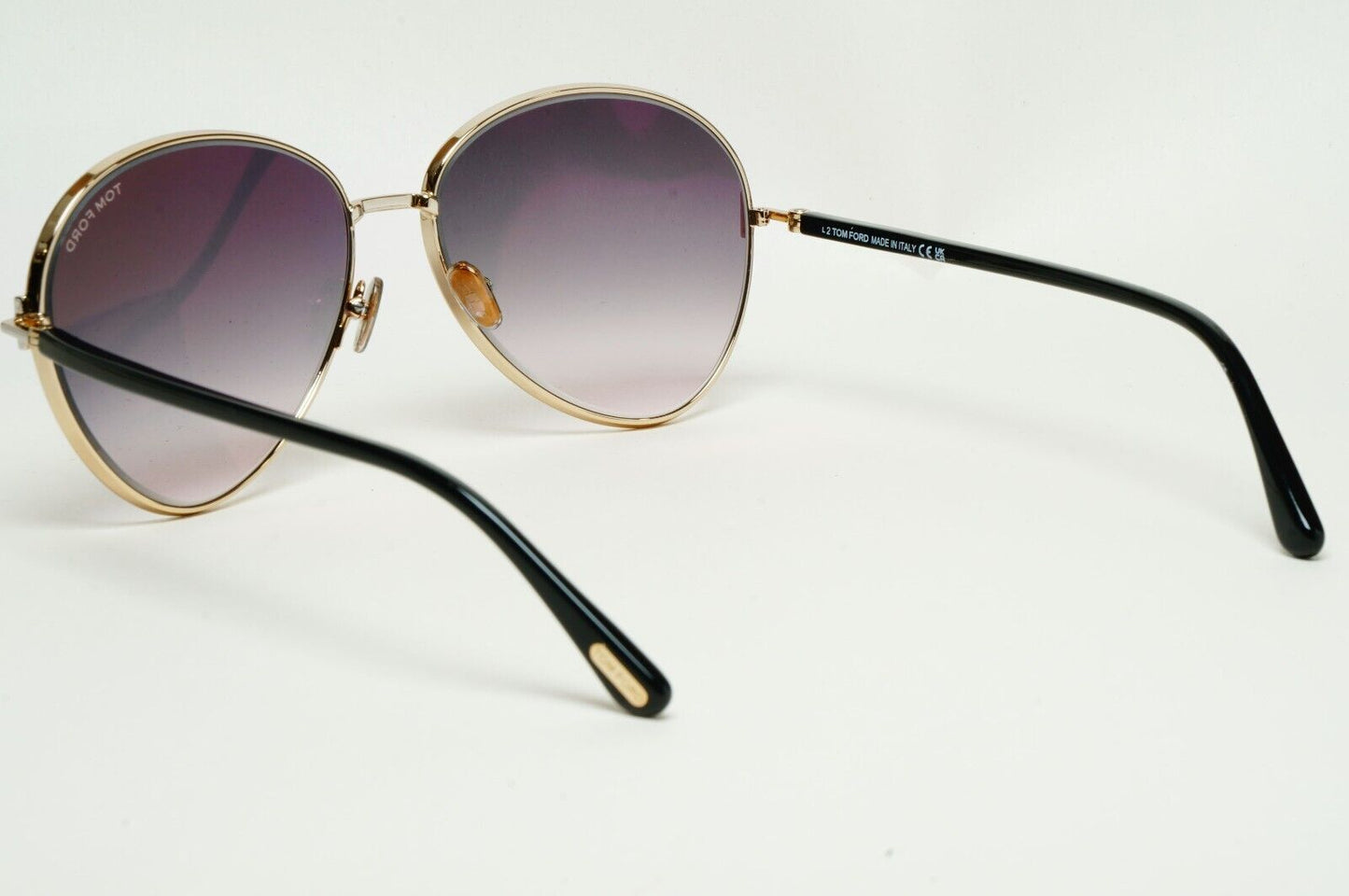 Tom Ford Sunglasses Rio Gold Black Grey Gradient Metal Pilot FT1028 TF 1028 28B