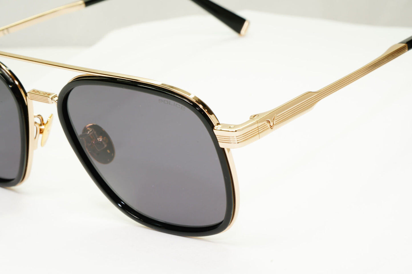 Police Lewis Hamilton F1 Sunglasses Black Gold Square Pilot SPL C49 COL 0BLK