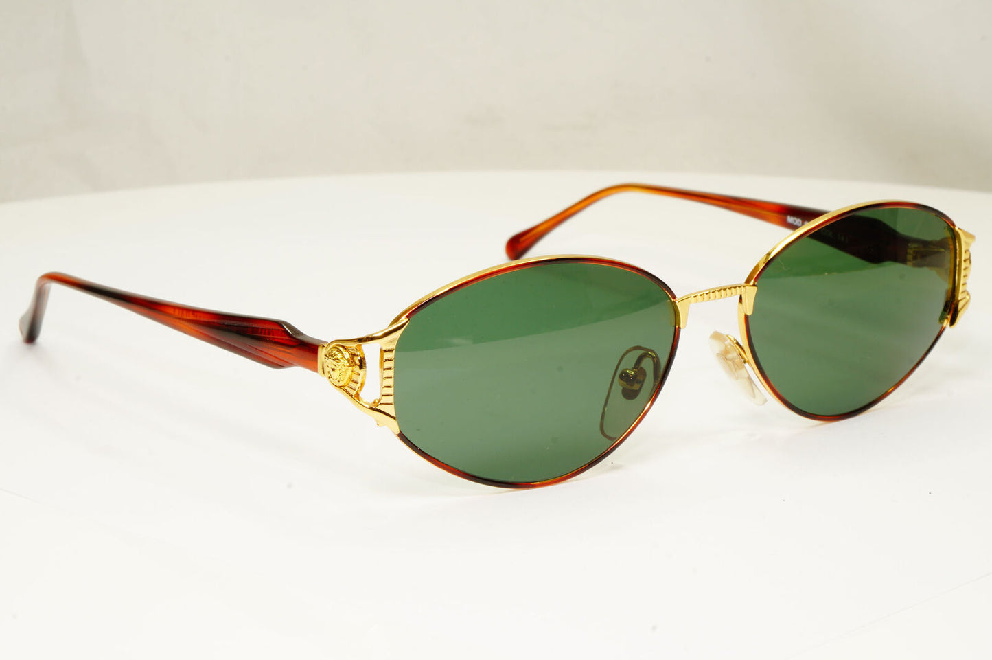 Gianni Versace 1995 Vintage Gold Medusa Unisex Green Sunglasses MOD G46 COL 14L
