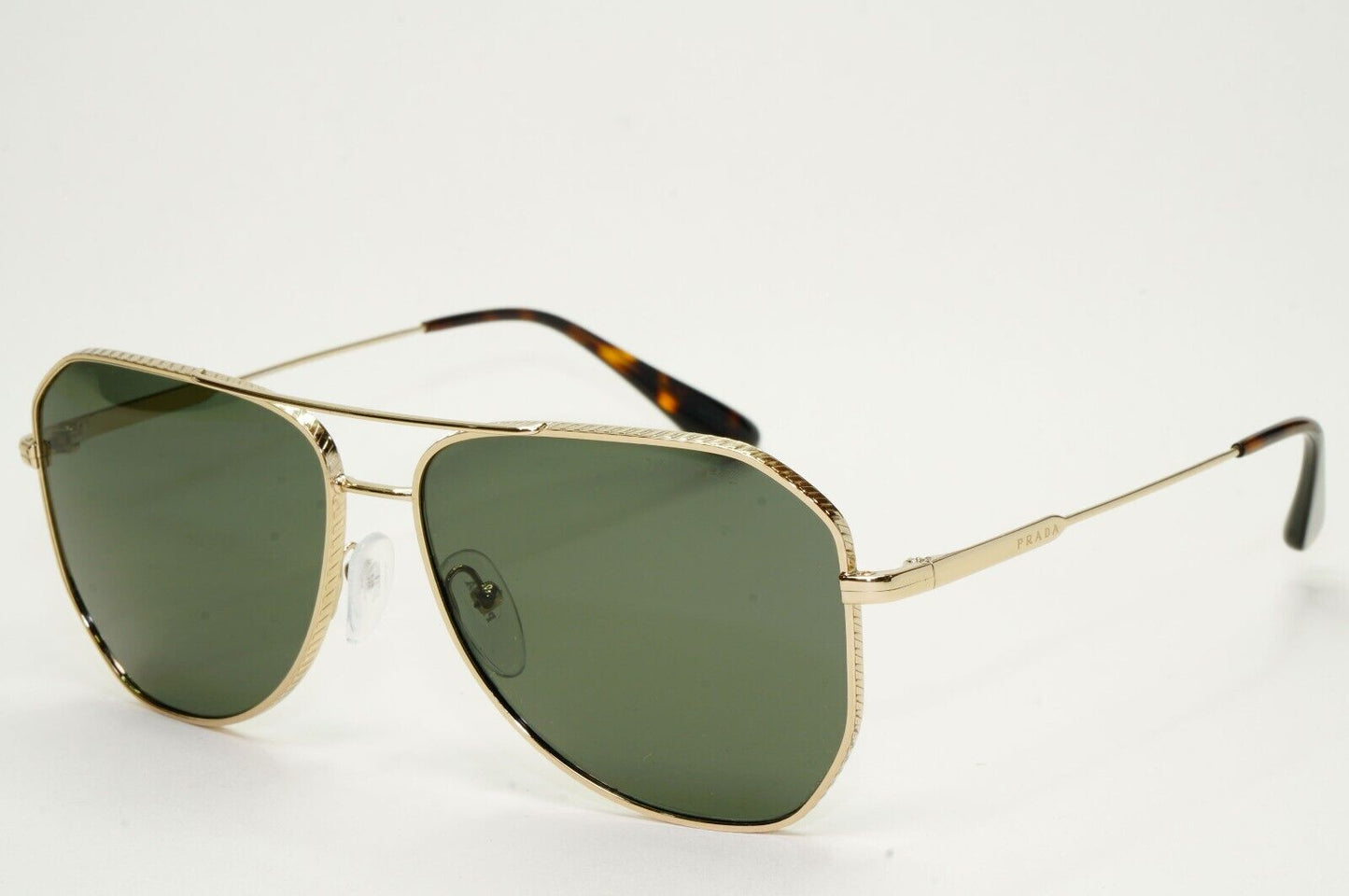 Prada Sunglasses Polarised Glass Gold Green Pilot PR63XS SPR 63X ZVN-03R 58mm