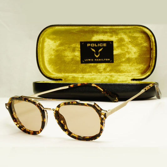 Police Lewis Hamilton F1 Sunglasses Brown Gold Marble 52mm 05 SPL A26 COL 594G
