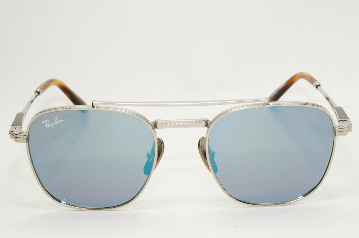 Ray-Ban Sunglasses Frank II Titanium Silver Blue Mirror RB 8258 3139/O4 51mm