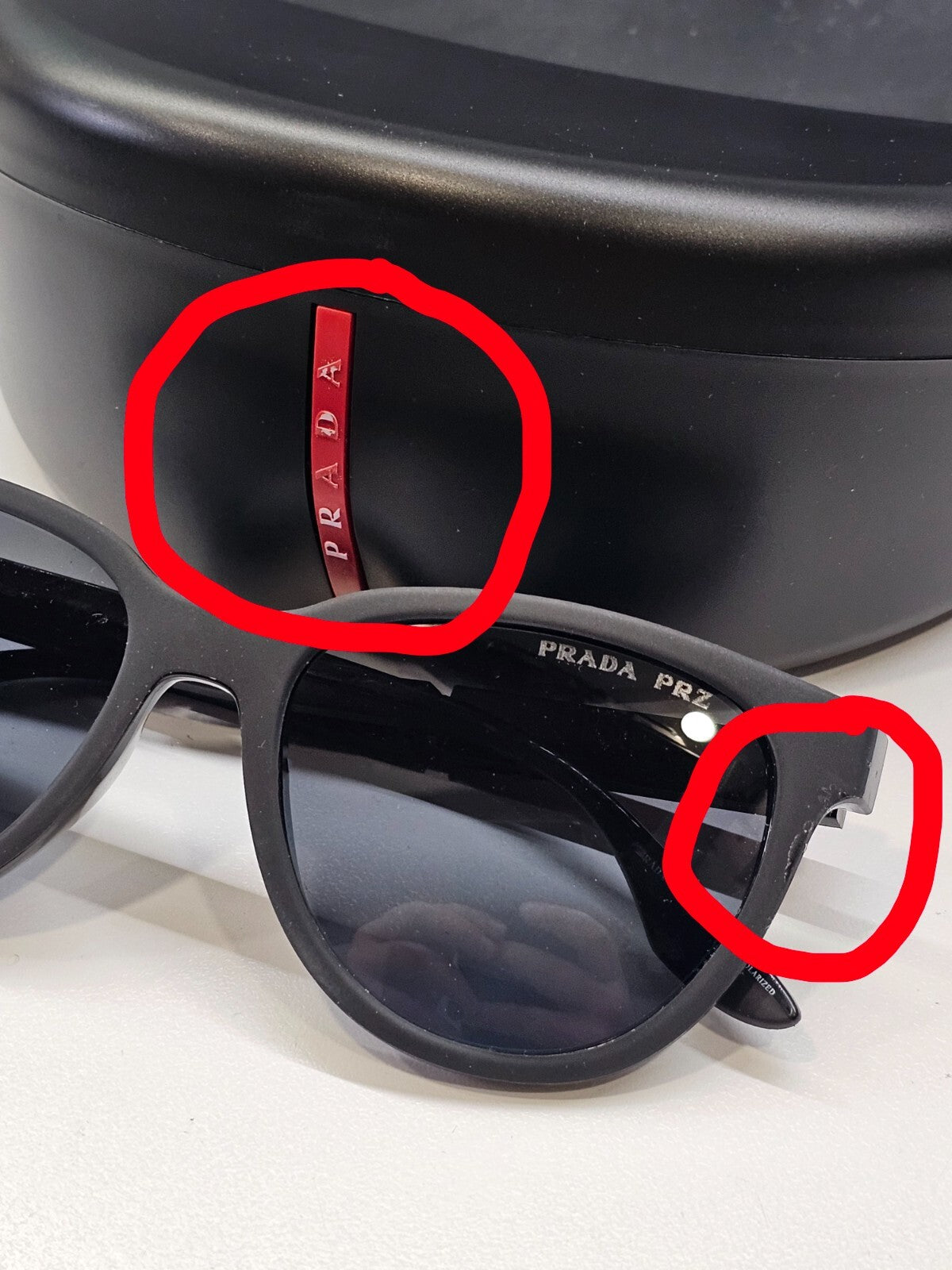 Prada Sunglasses Polarized Black Sunglasses Square PS05XS SPS 05X DG0-02G 54mm A