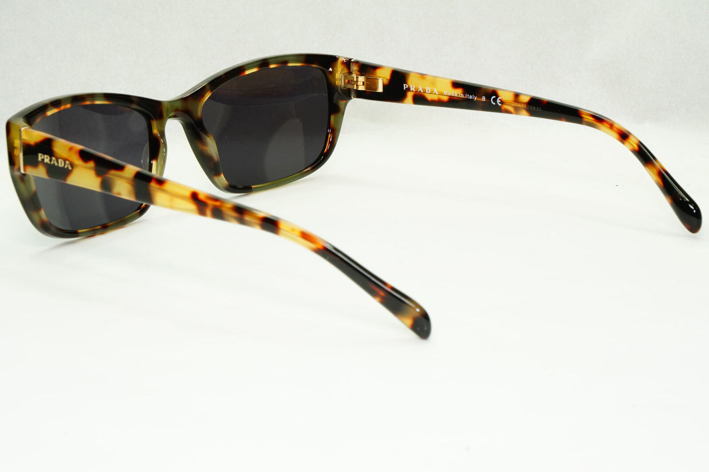 Prada Sunglasses Black Rectangle Brown Tortoise PR18OV VPR 18O NAI-1O1 54mm