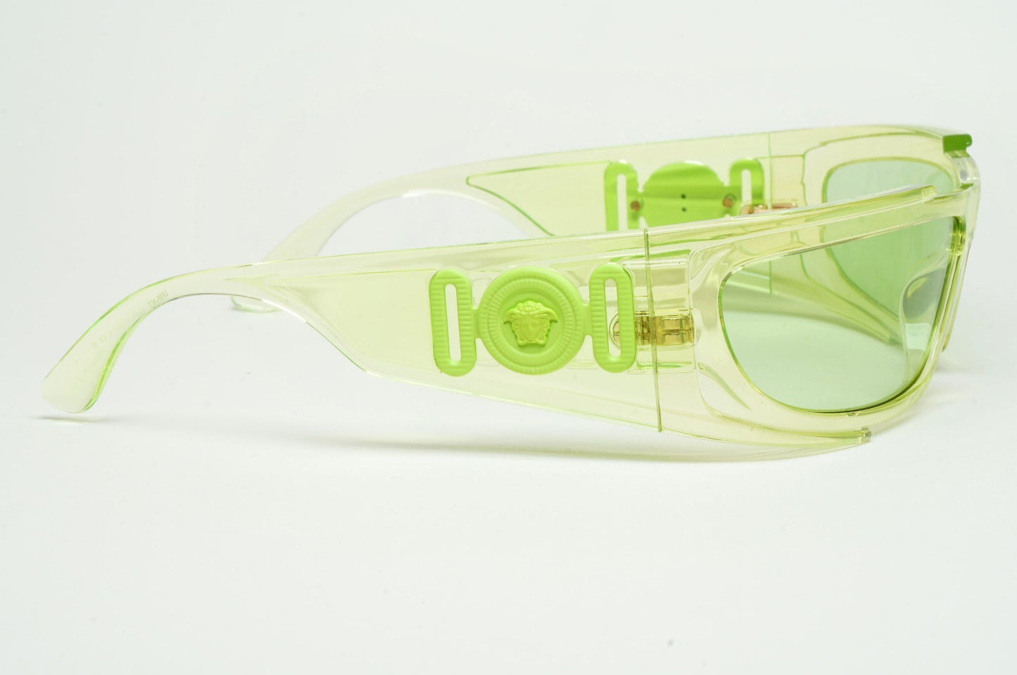 Versace Sunglasses Unisex Wrap Gold Medusa Transparent Green MOD VE 4446 5413/7