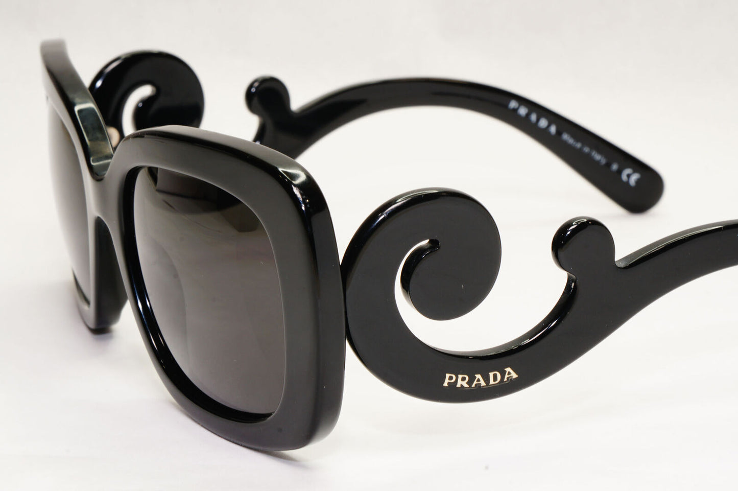 Prada Sunglasses Baroque Swirl Black Square PR27OS SPR 27O 1AB-3M1 151223