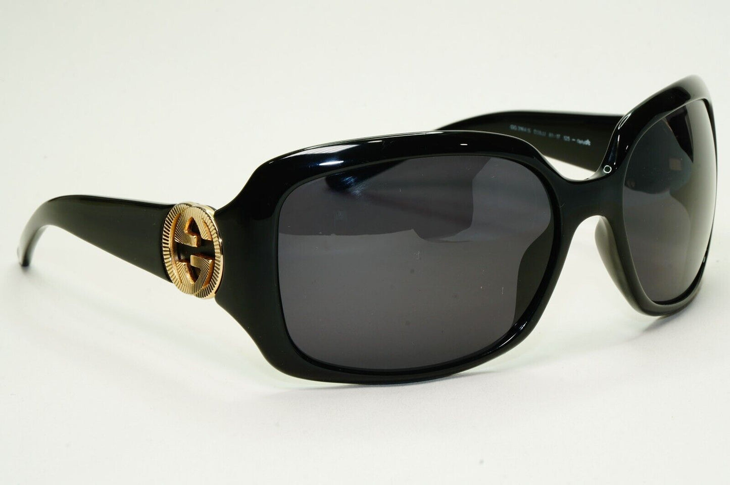 Gucci Sunglasses 2010 Vintage Black Gold Square GG 3164/S D28JJ 61mm 050824