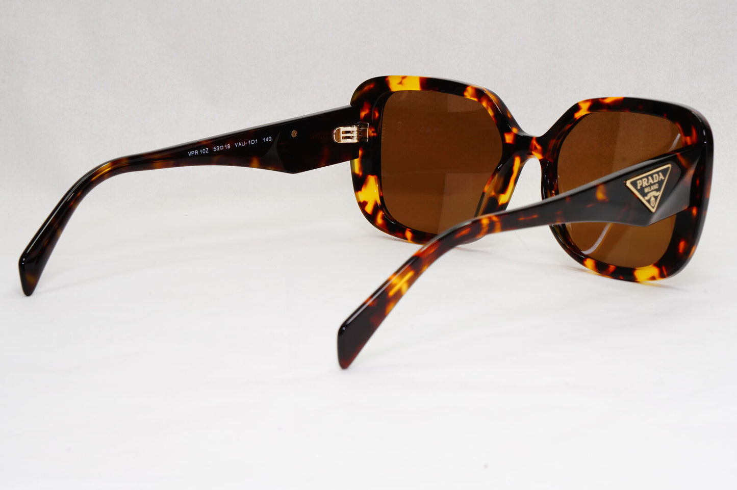 Prada Sunglasses Triangle Symbole Square Brown Tortoise PR10ZV VPR 10Z VAU-1O1