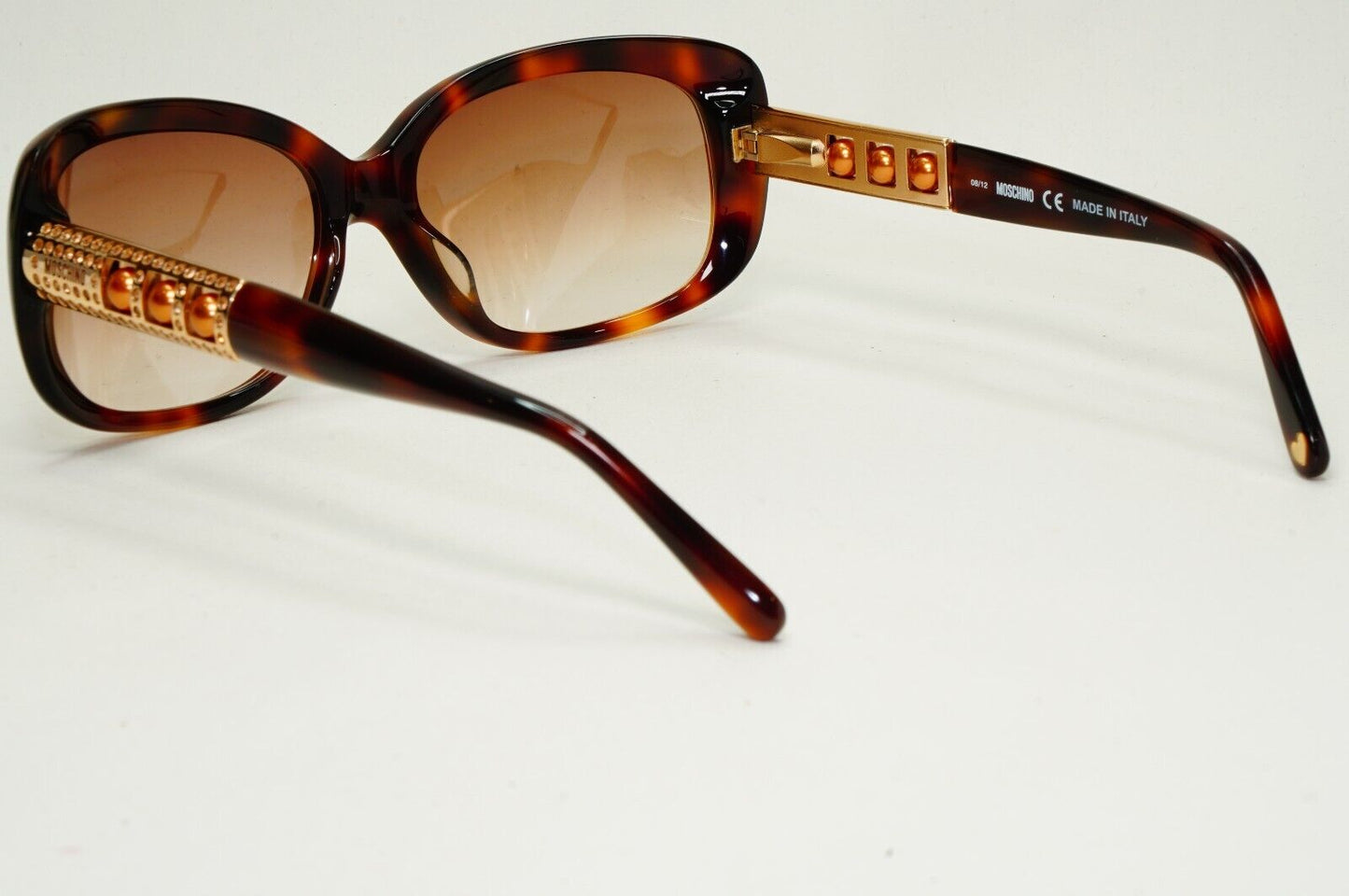 Moschino Sunglasses 2005 Vintage Brown Gold Pearl Tortoise MO572 03 101124