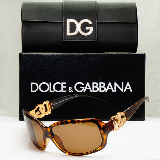 Dolce & Gabbana 2009 Sunglasses Brown Gold Diamante DG 6029-B 502/73 311022