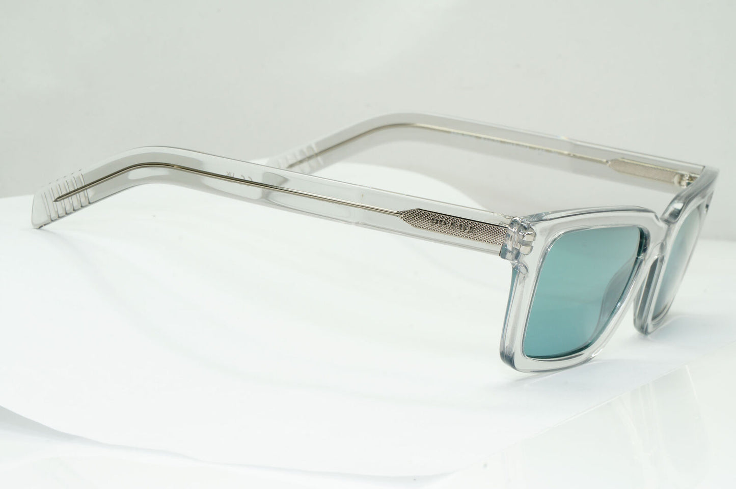 Prada Sunglasses Transparent Grey Crystal Blue Mirror PR06WS SPR 06W U43-01A