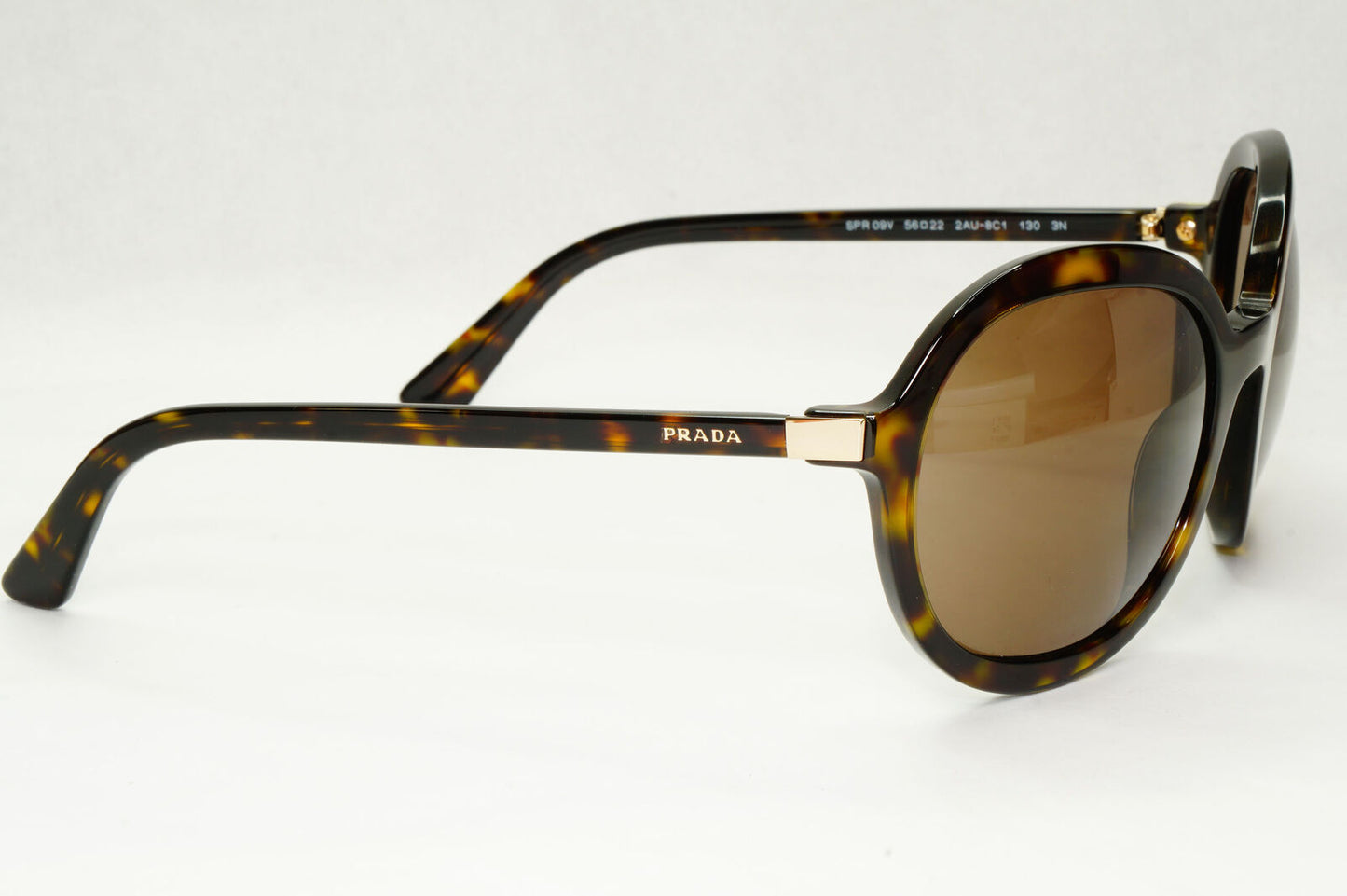Prada Sunglasses Round Brown Havana Tortoiseshell PR09VS SPR 09V 2AU-8C1 56mm