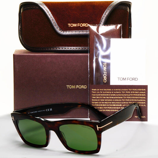 Tom Ford Sunglasses Nico-02 Brown Dark Tortoise Green Square FT1062 TF 1062 52N
