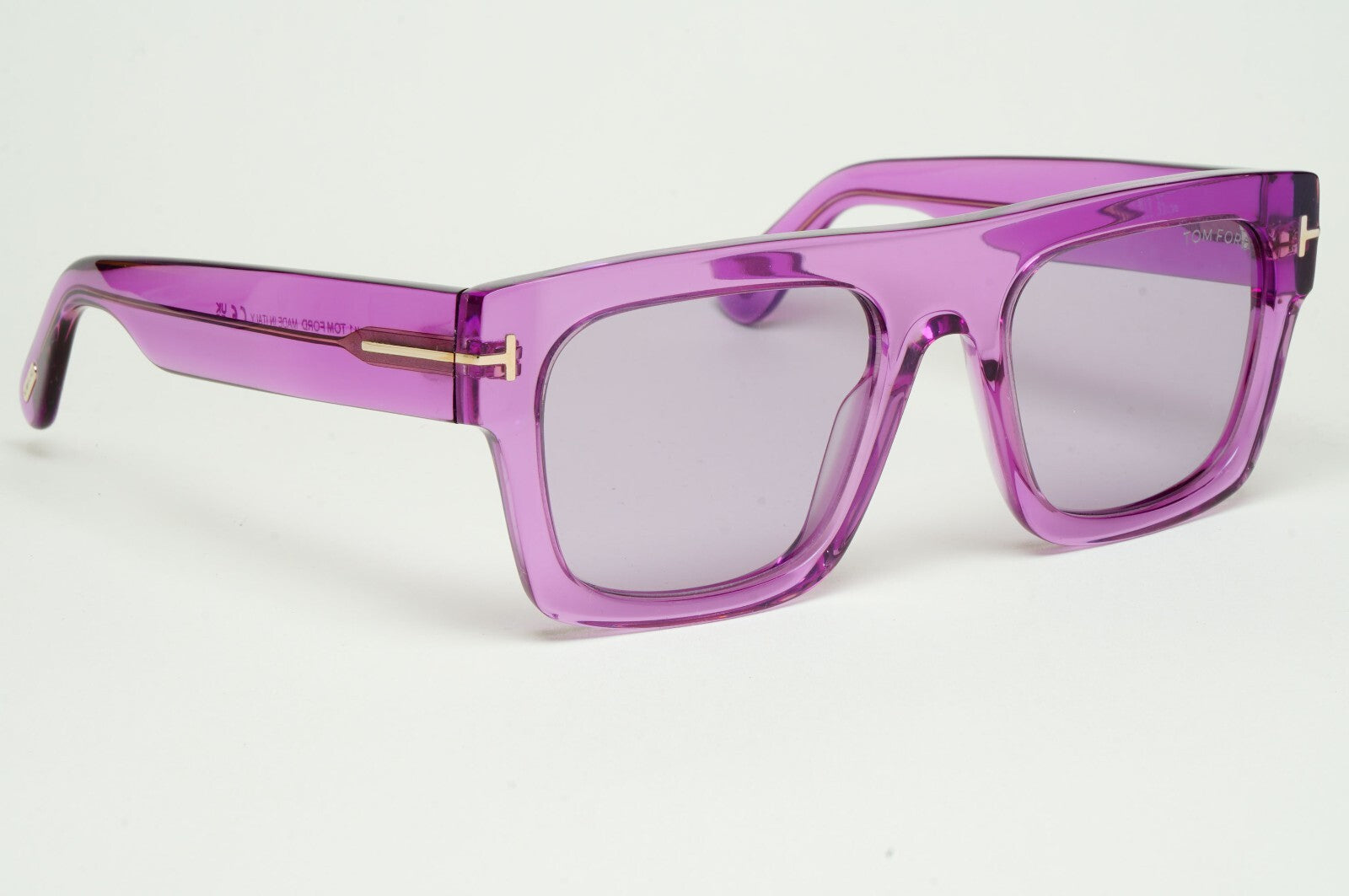 Tom Ford Sunglasses Fausto Violet Transparent Square FT0711 TF 711 81Y 53mm