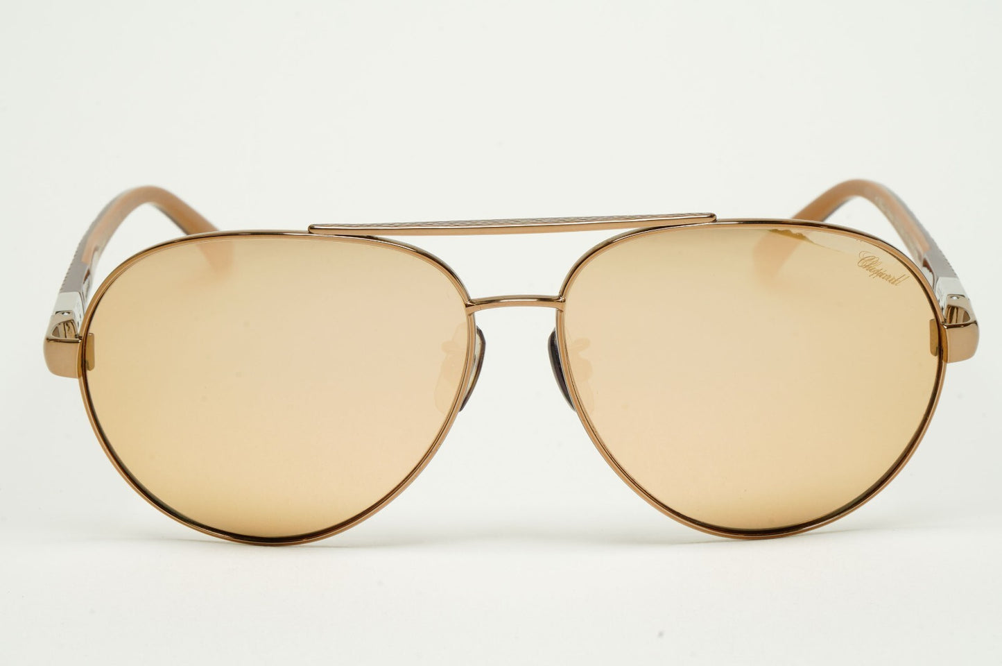 Chopard Sunglasses Titanium Glass Pilot Gold Brown SCH880V 668G 61mm 130225