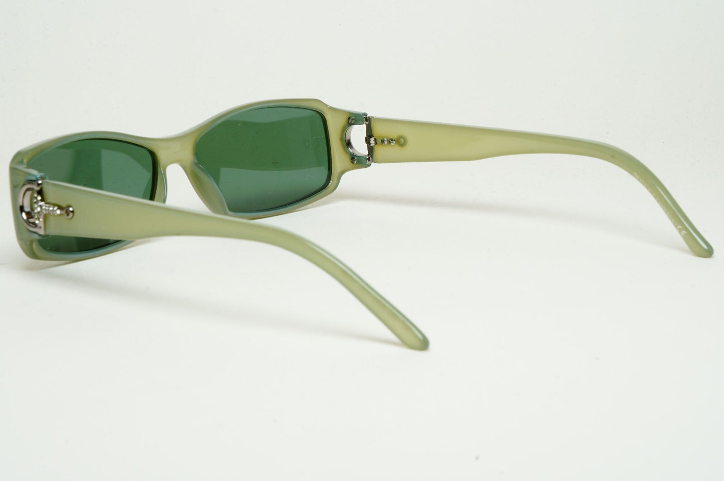Gucci Sunglasses 2007 Vintage Horsebit Green Azure Opal Rectangle GG 2583 EML